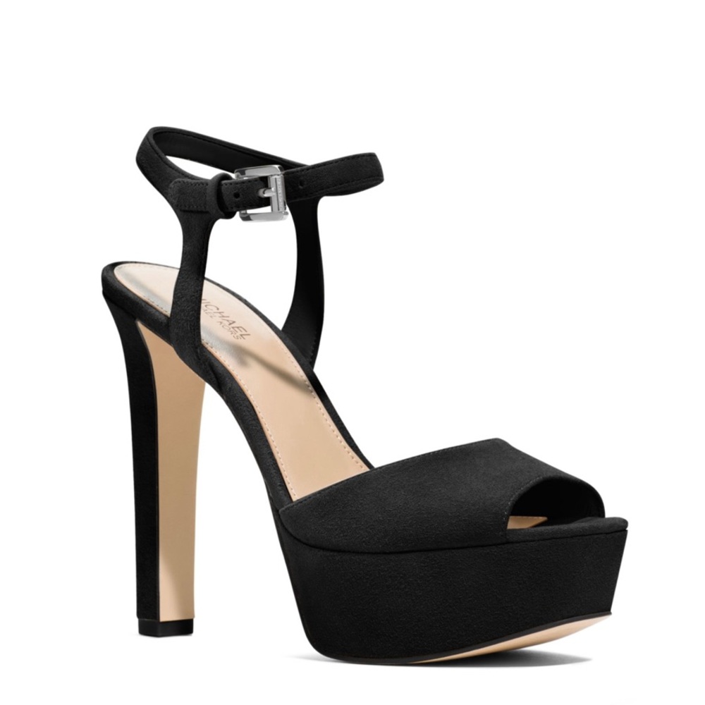 Michael Kors Black Trish Suede Platform Sandals